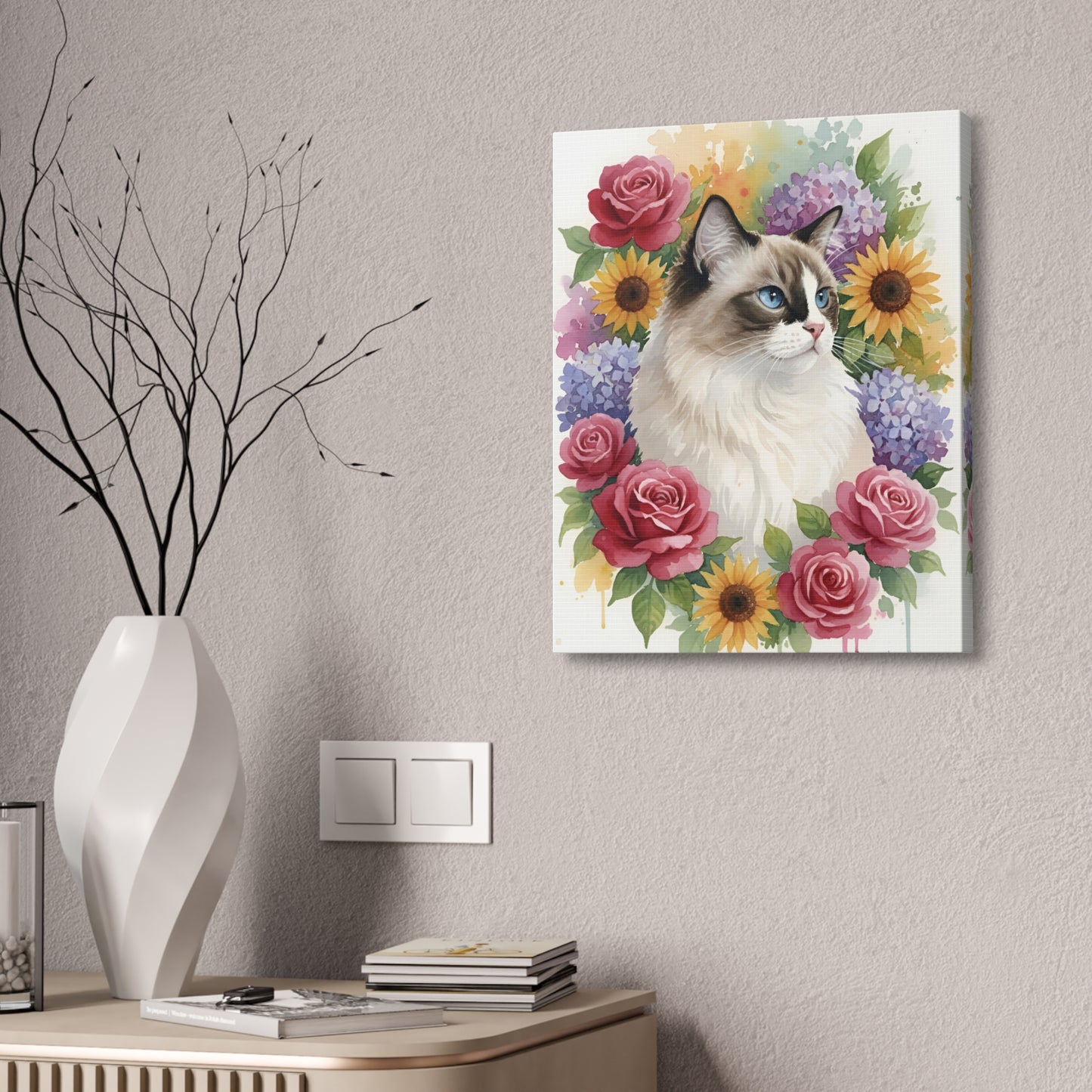 Custom Pet Watercolor: Lunar Blossom