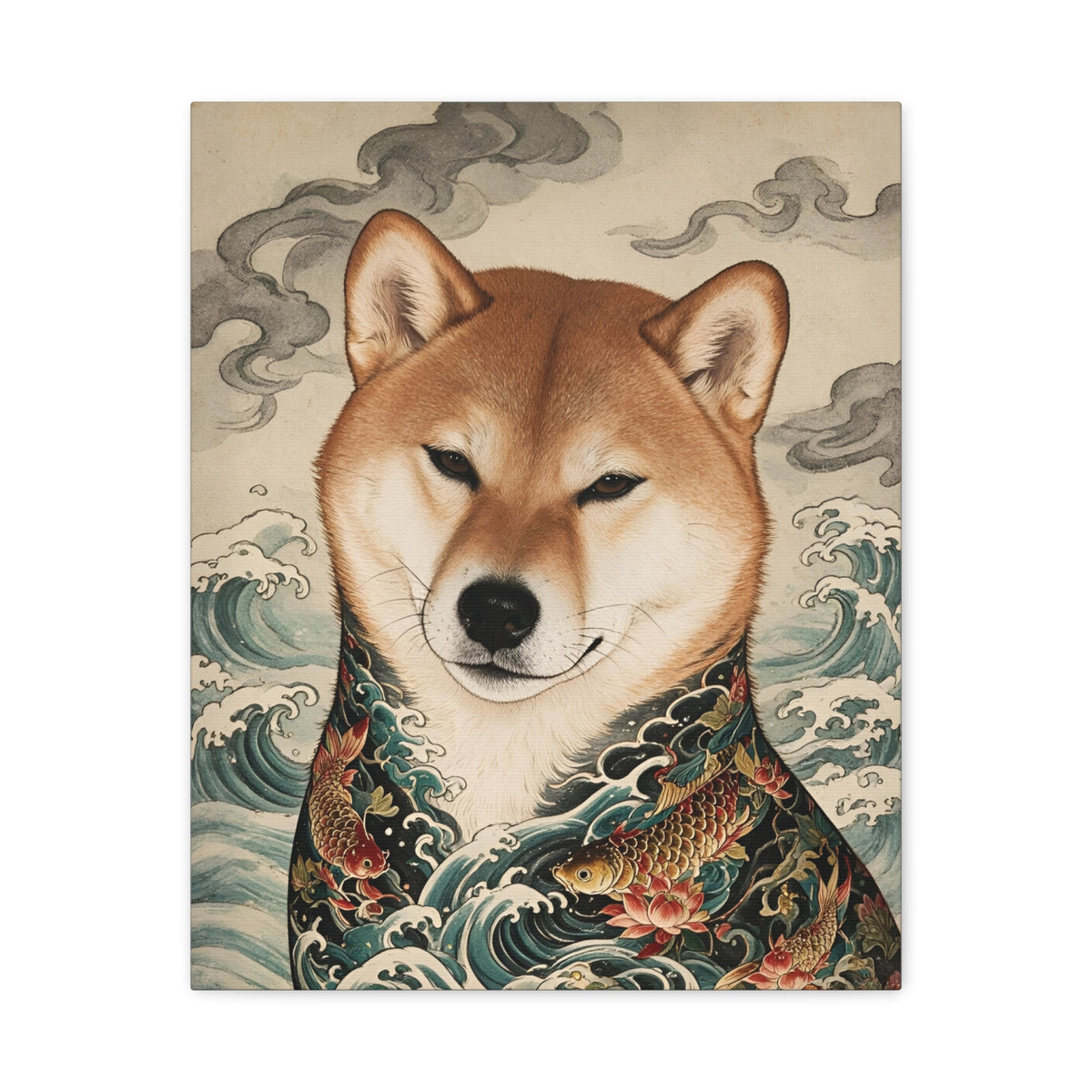 Custom Pet Art: Japanese Ukiyo-e Style - Dog Portrait
