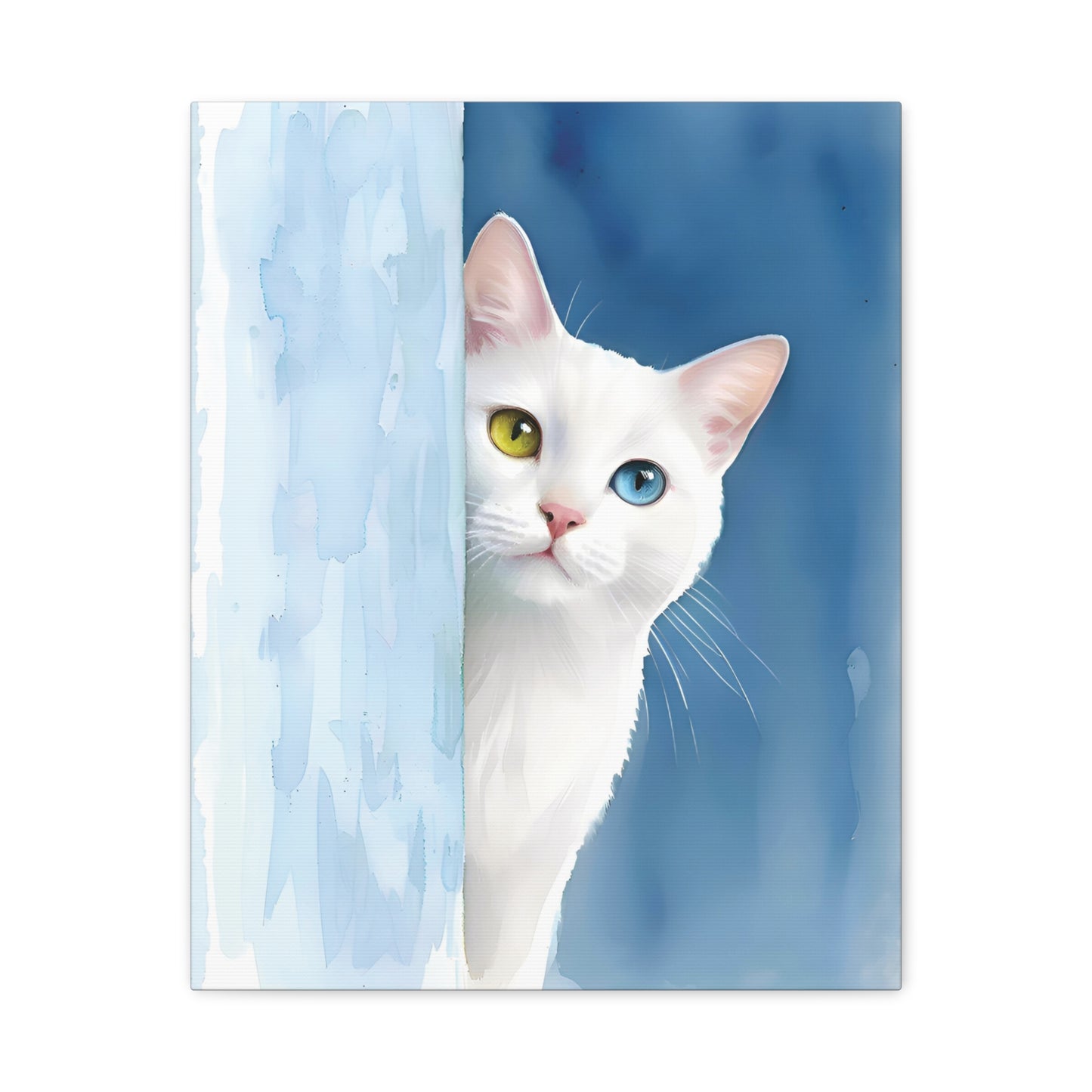 Custom Cat Watercolor: Behind the Wall