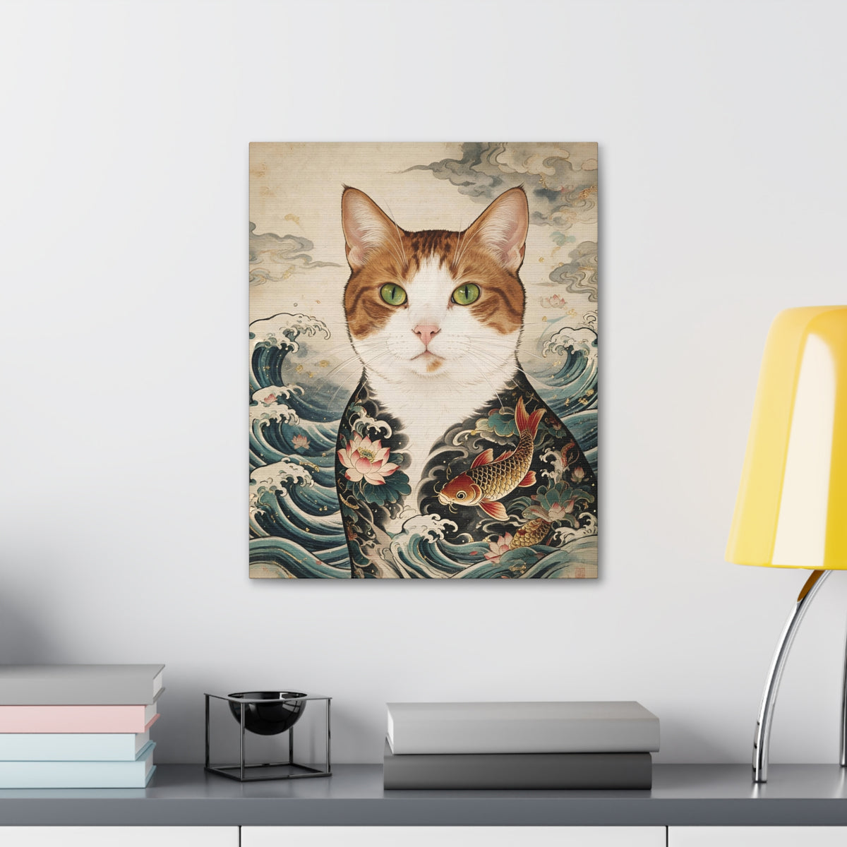 Custom Pet Art: Japanese Ukiyo-e Style - Cat Portrait