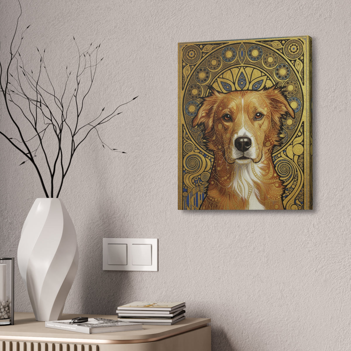 Custom Pet Art: Klimt-style Dog Portrait