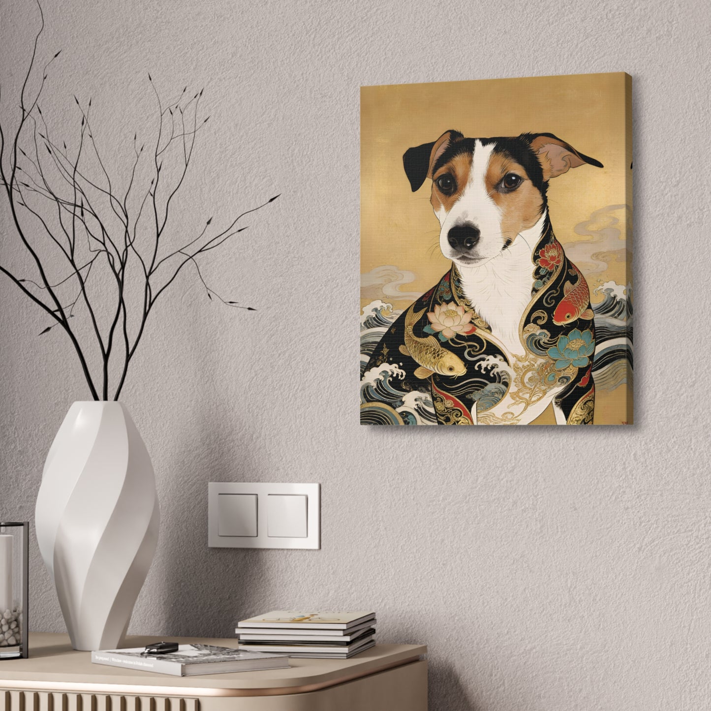Custom Art: Japanese Ukiyo-e Style - Dog Portrait