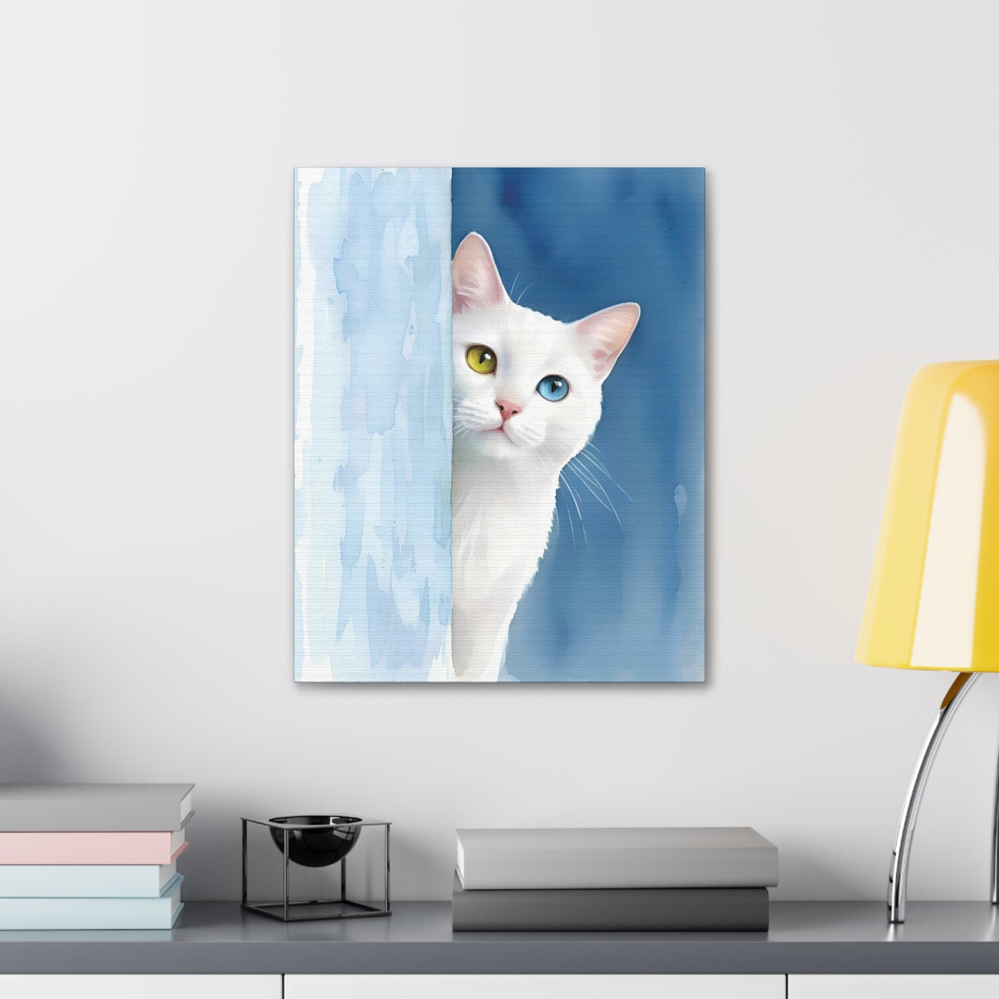 Custom Cat Watercolor: Behind the Wall