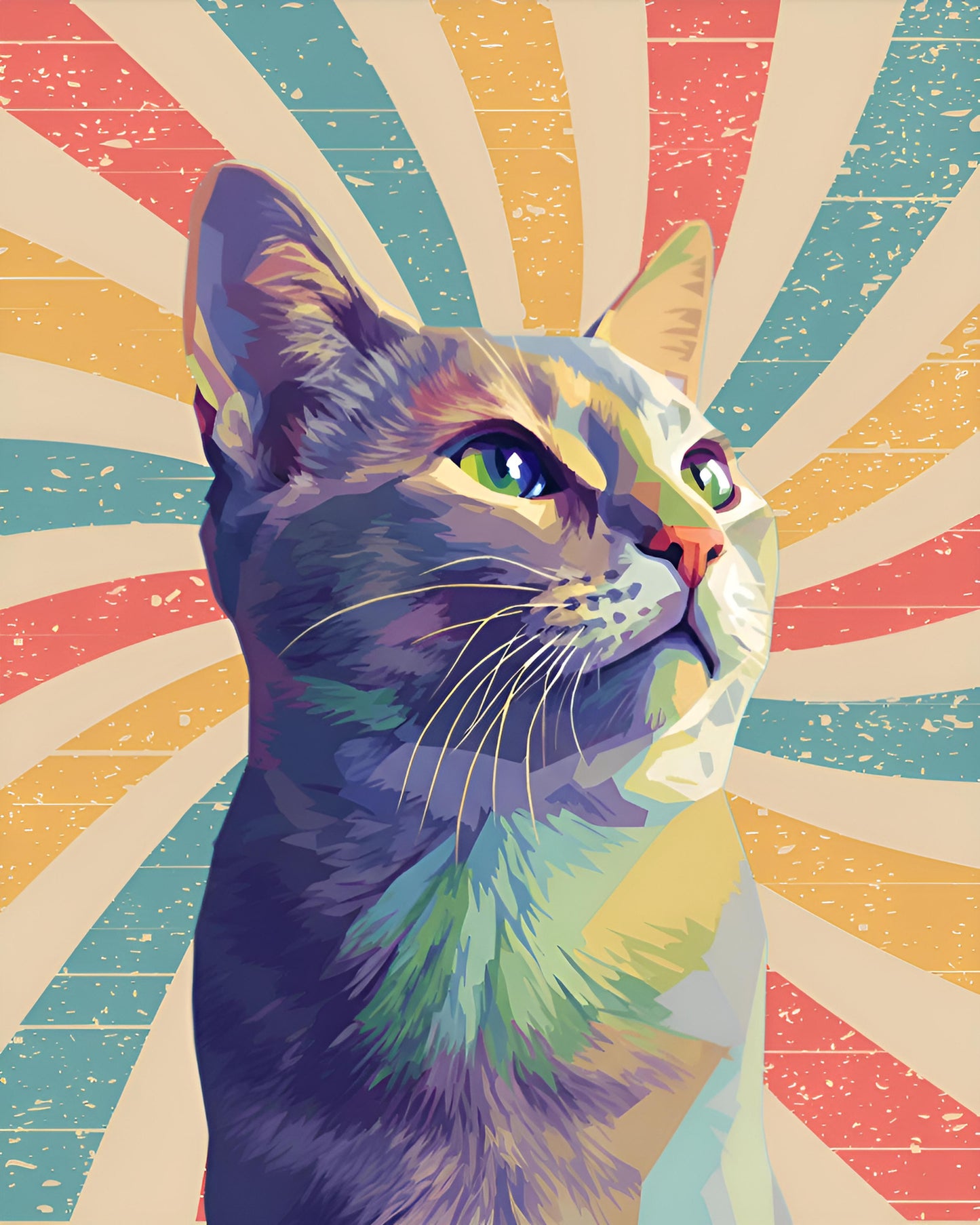 Custom Art: WPAP-style Cat Portrait