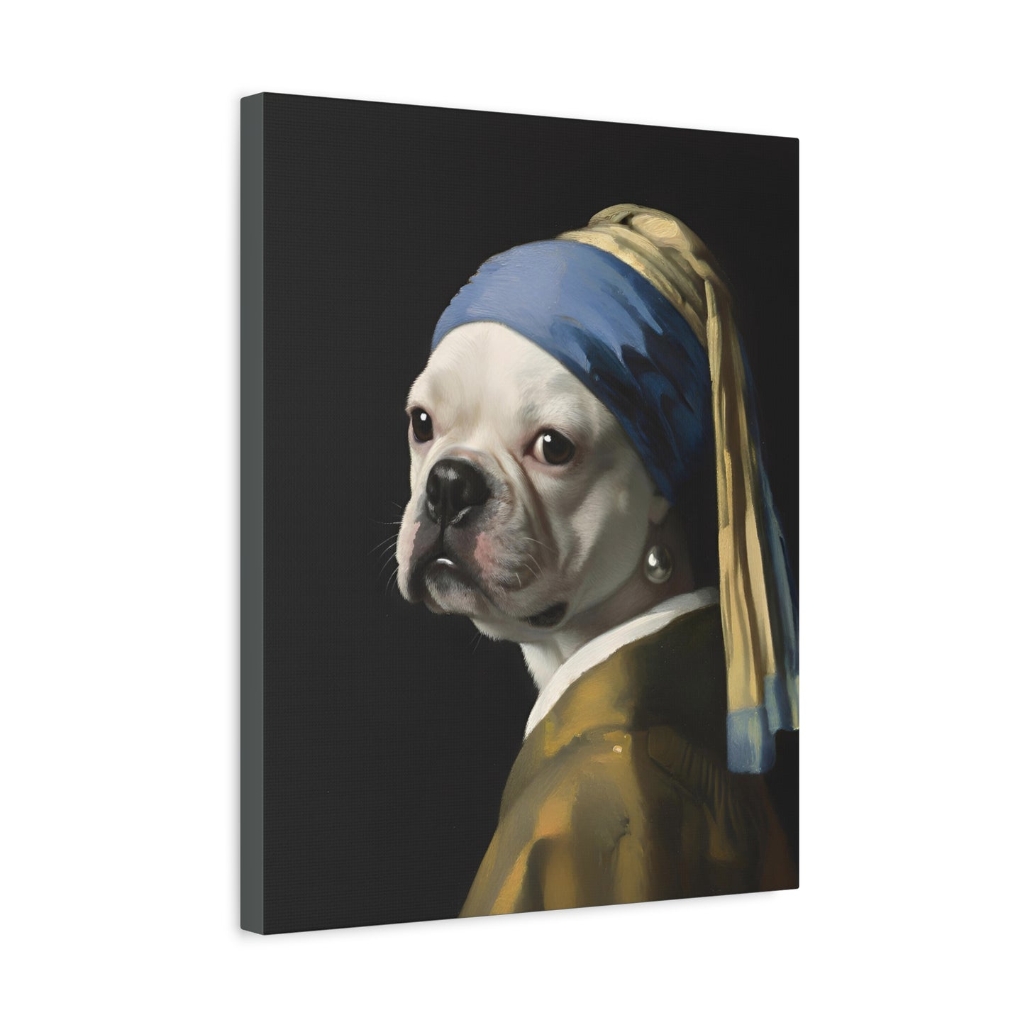 White Bulldog with a Pearl Earring