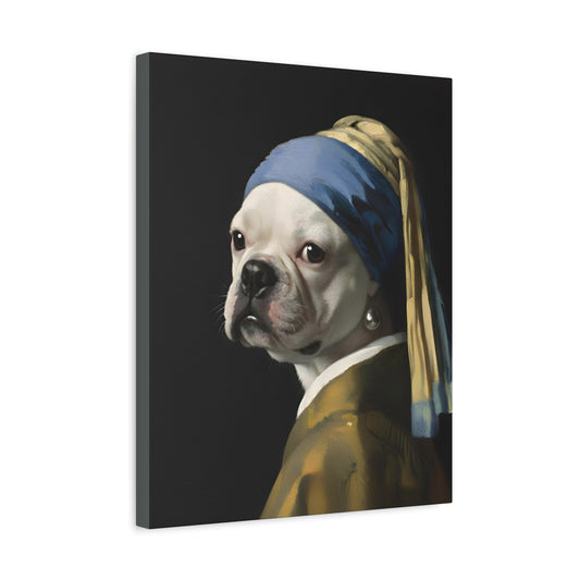 White Bulldog with a Pearl Earring