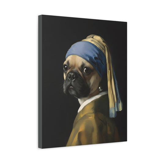 Yellow Bulldog with a Pearl Earring