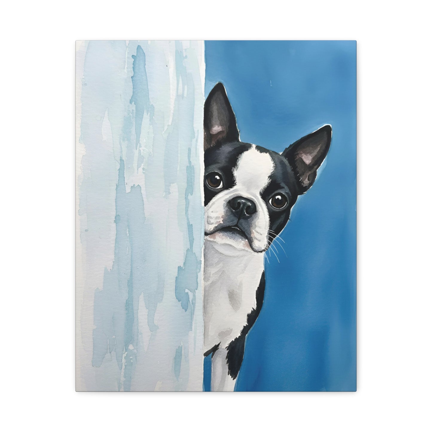 Custom Dog Watercolor: Behind the Wall