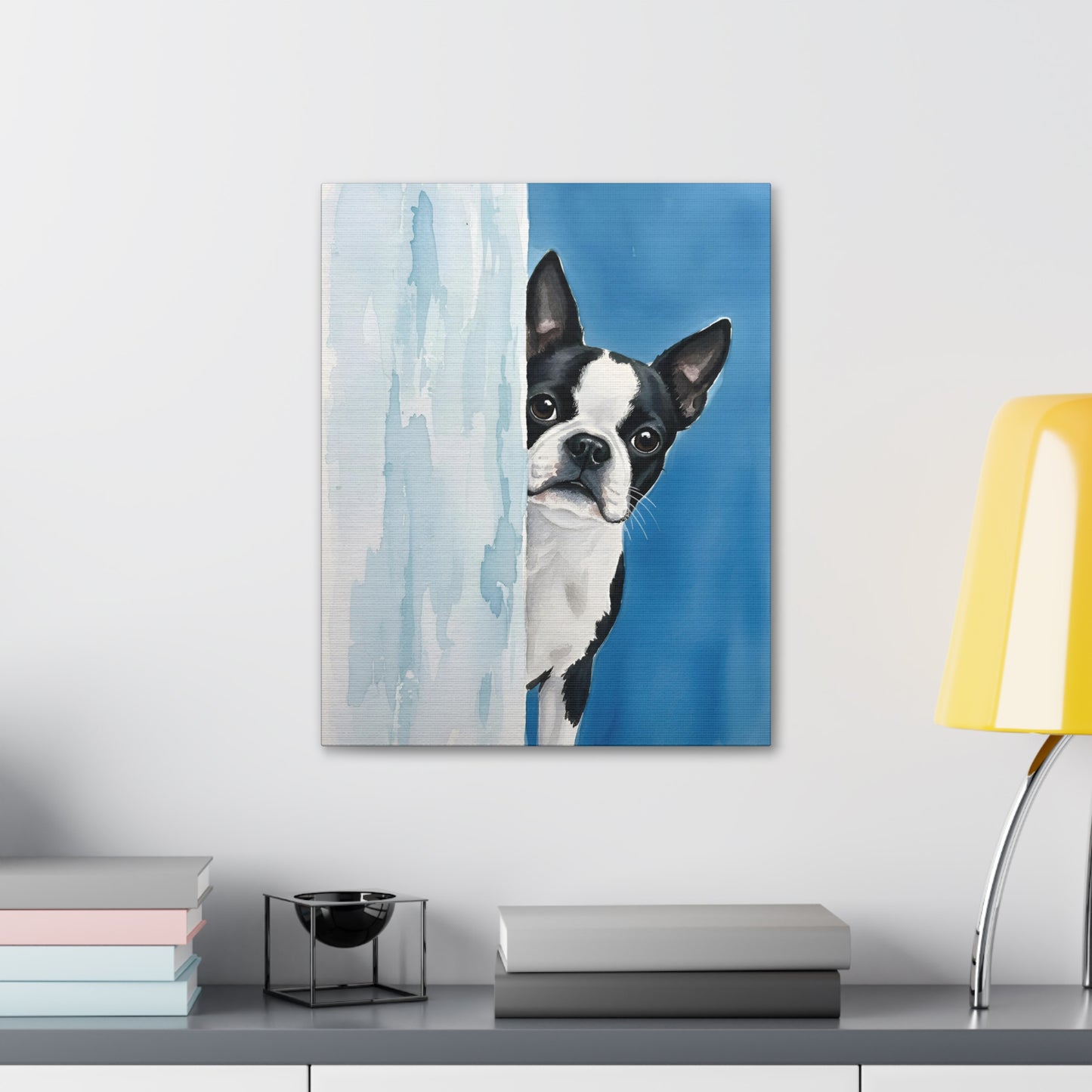 Custom Dog Watercolor: Behind the Wall