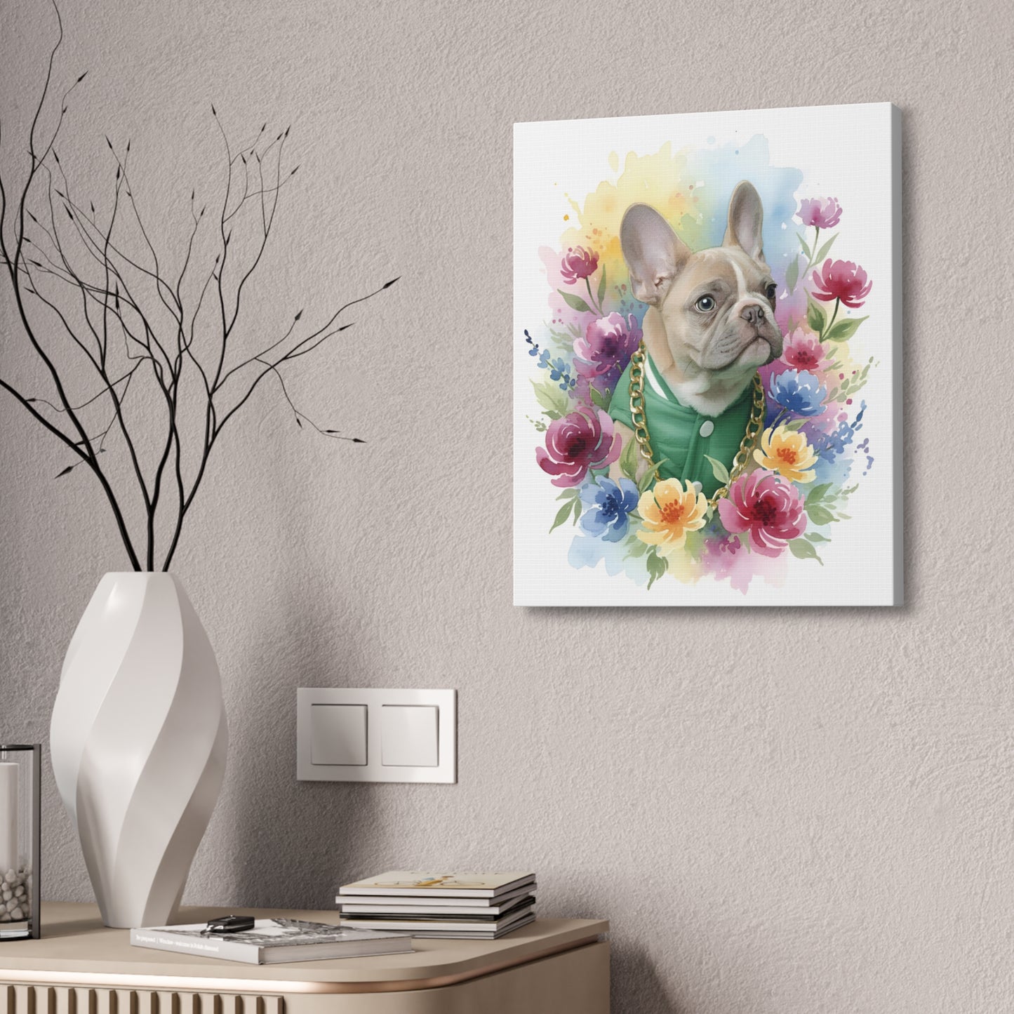 Custom Dog Watercolor: Lunar Blossom