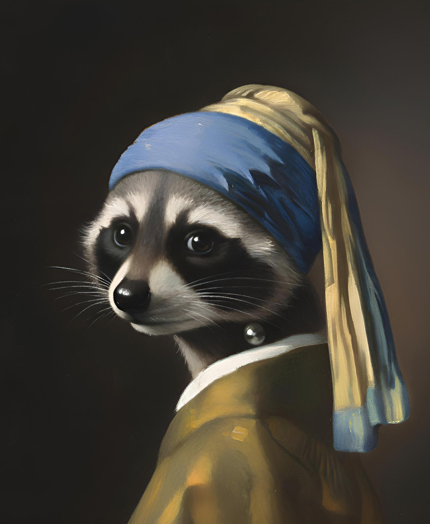 Racoon with a Pearl Earring