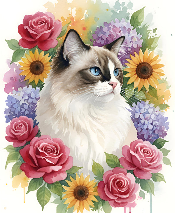 Custom Pet Watercolor: Lunar Blossom