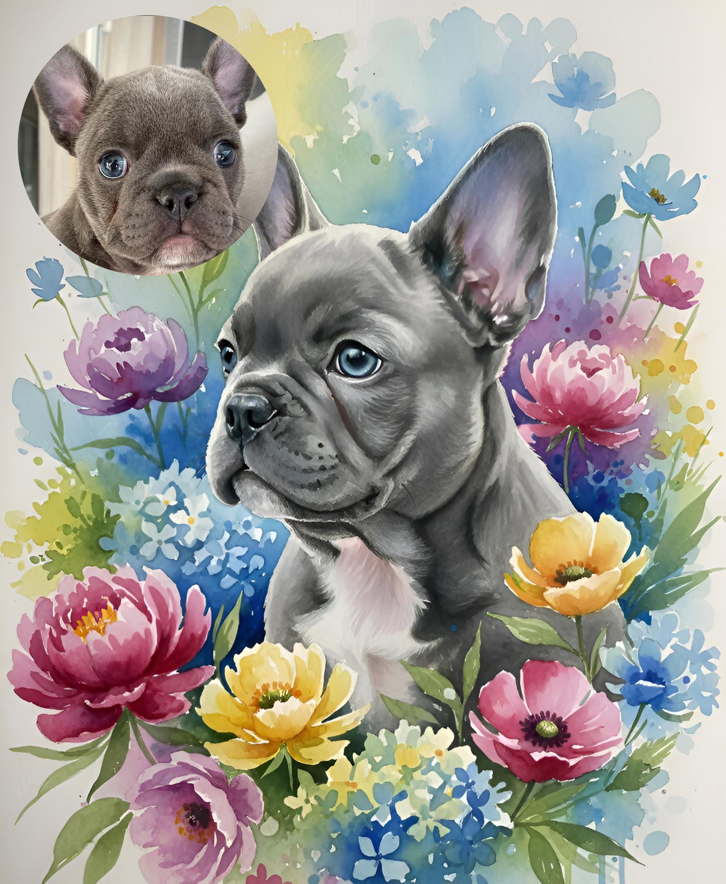 Custom Pet Watercolor: Lunar Blossom