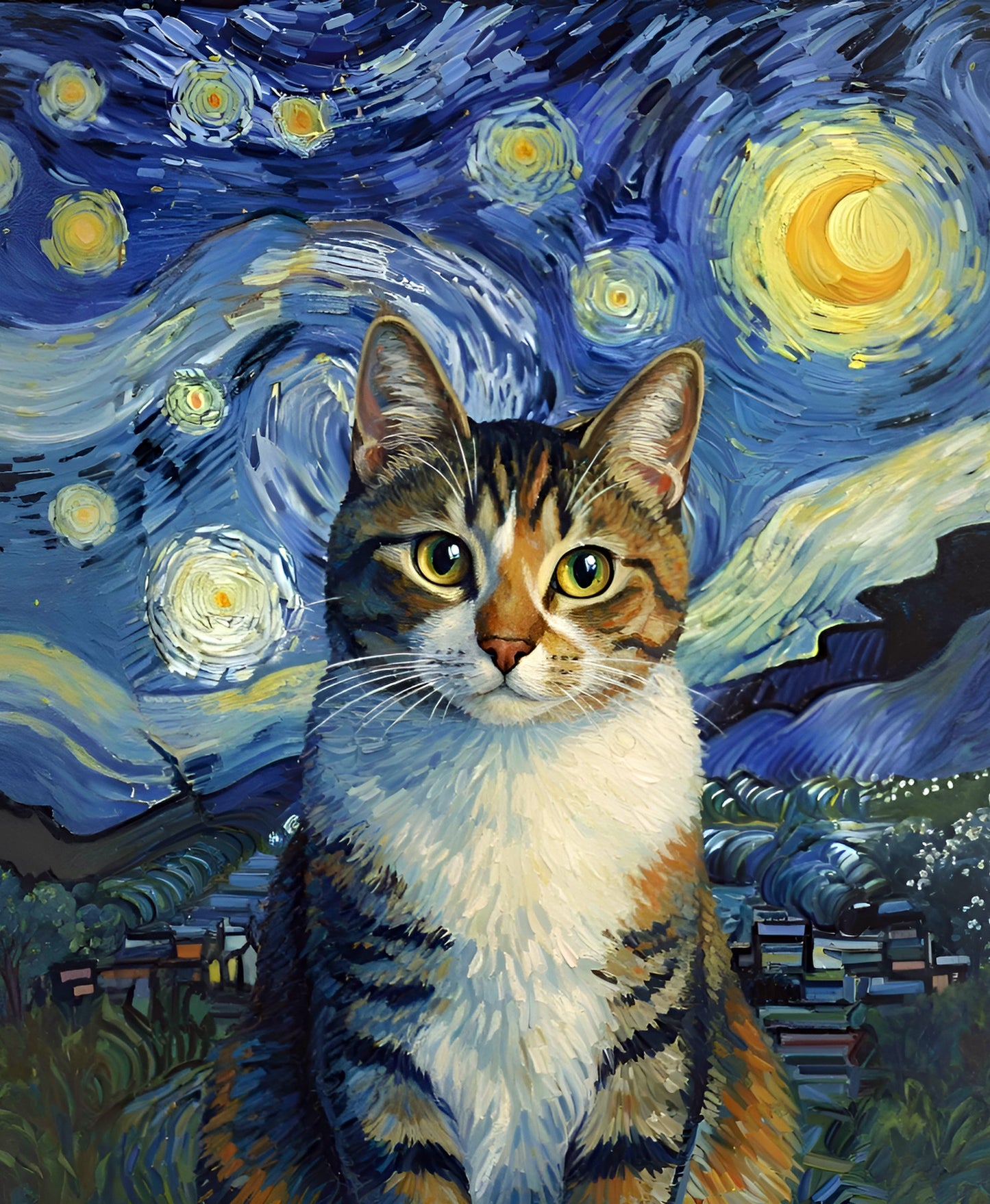Custom Cat Painting: The Starry Cat
