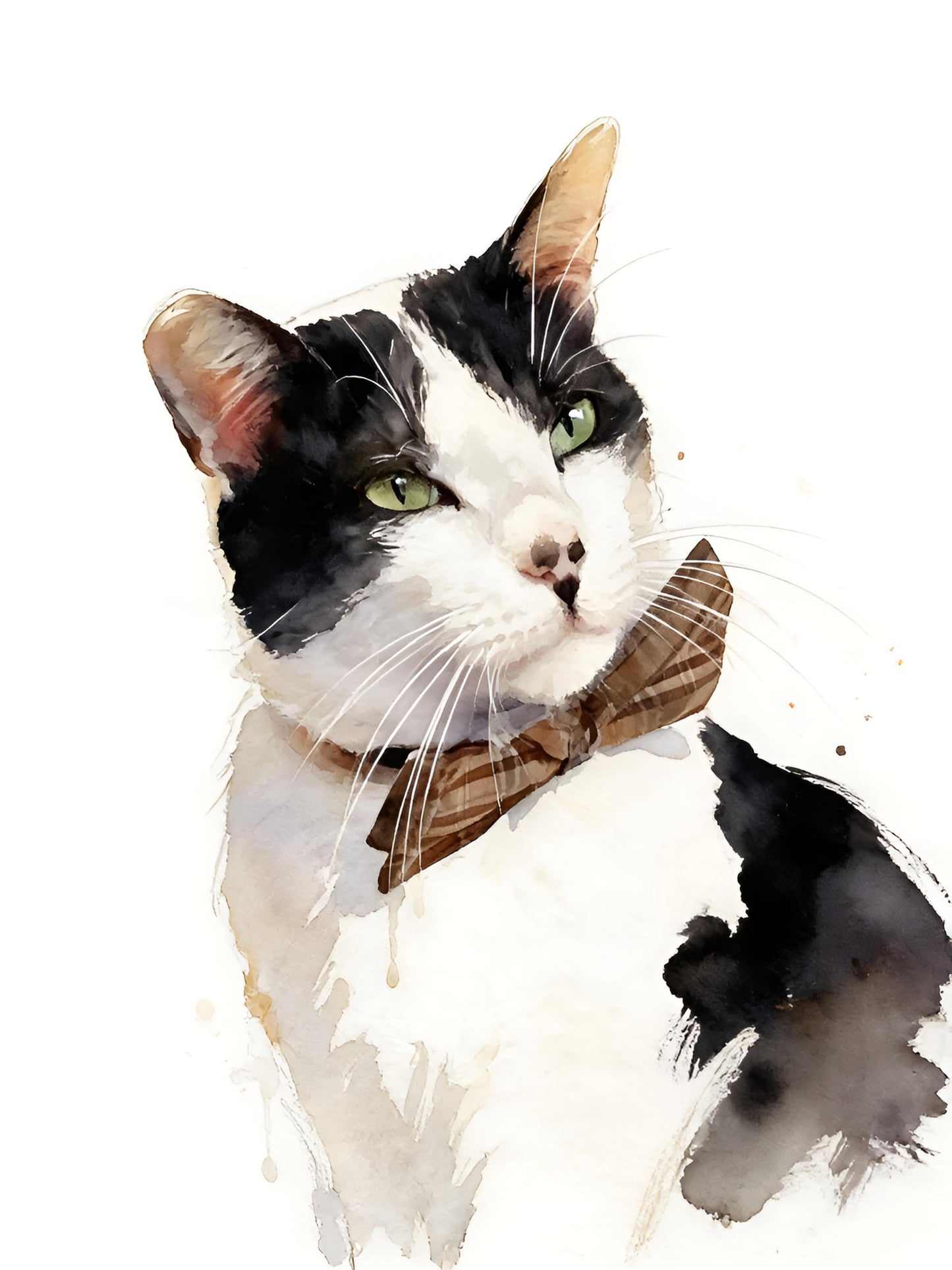 Custom Cat Watercolor: Expressive Feline