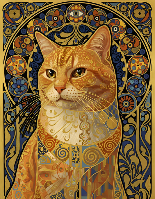 Custom Art: Klimt-style Cat Portrait