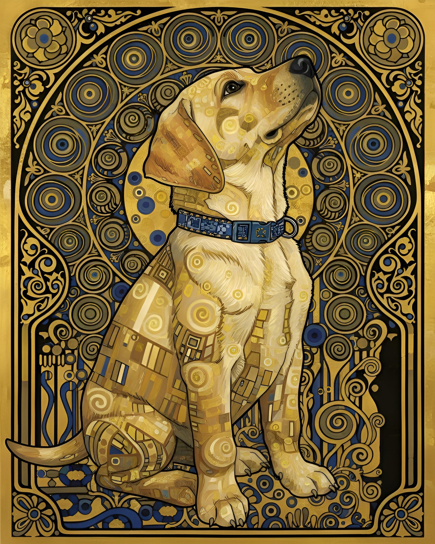 Custom Art: Klimt-style Dog Portrait