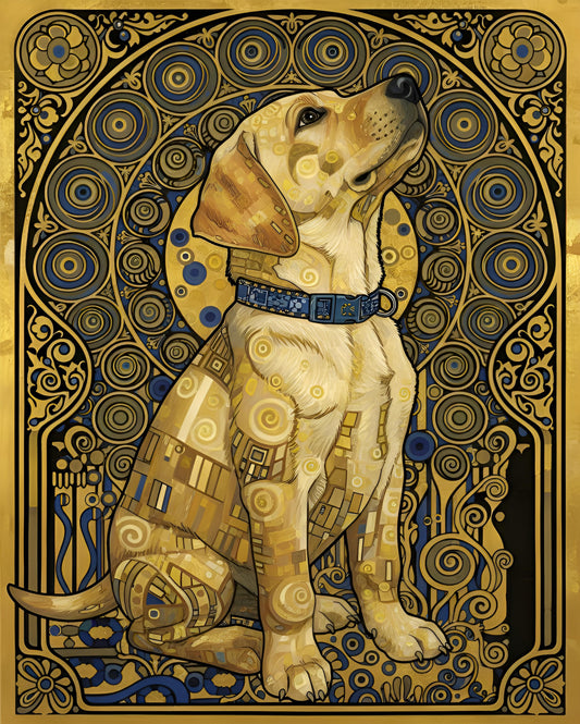 Custom Art: Klimt-style Dog Portrait