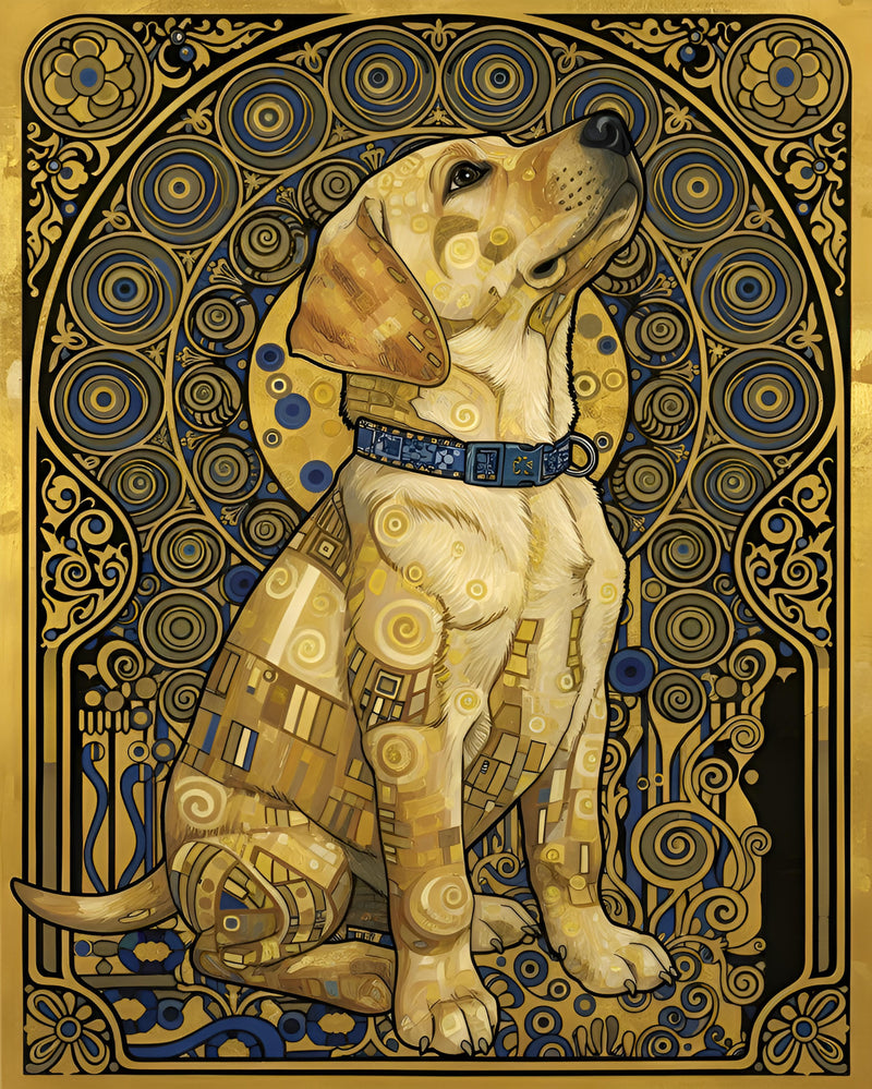 Custom Art: Klimt-style Dog Portrait
