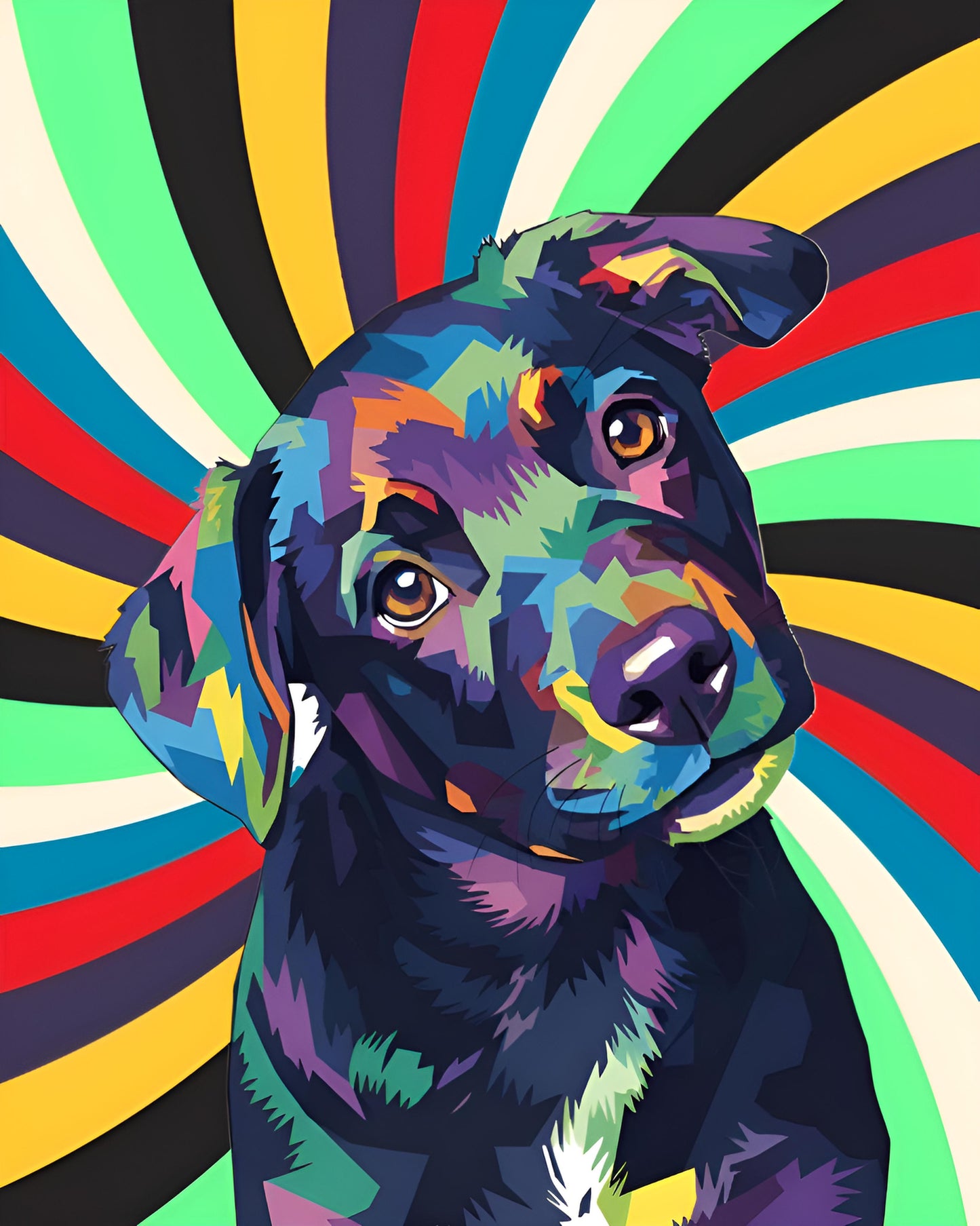 Custom Art: WPAP-style Dog Portrait