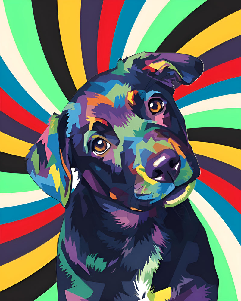Custom Art: WPAP-style Dog Portrait
