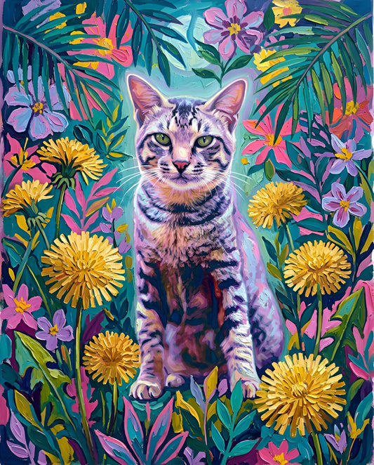 Custom Art: Wildflower Halo Feline Radiance