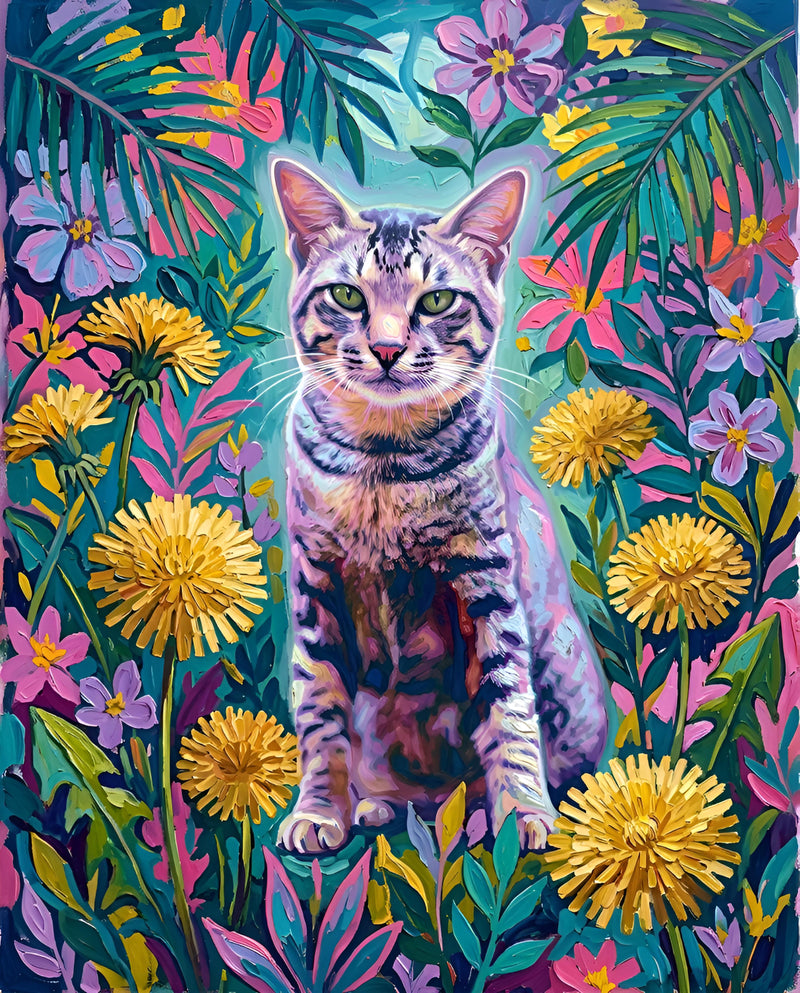 Custom Art: Wildflower Halo Feline Radiance